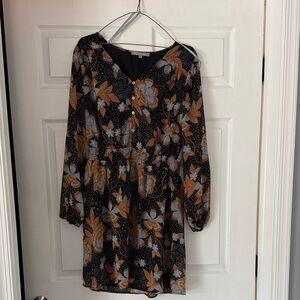 Daniel Rainn Black and Brown Floral Dress